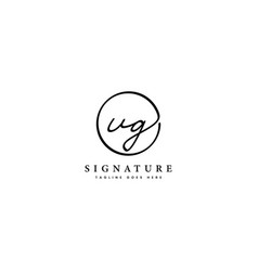 U G Ug Initial Letter Handwritten Signature Logo