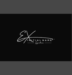 Initial Ex Signature Logo Template Hand Drawn