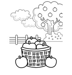 Apple Basket Coloring Pages