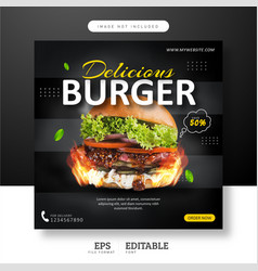 Delicious Burger Social Media Banner Template