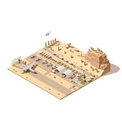 Isometric Low Poly Military Airbase