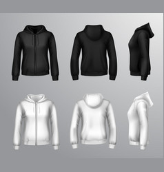 Women Black And White Hooded Sweatshirts