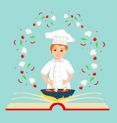 Chef Holding Recipe Cookbook Abstract Card