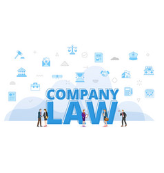 Company Law Concept With Big Words And People