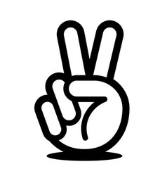 Hand Icon Two Fingers Victory Count Two Gesture