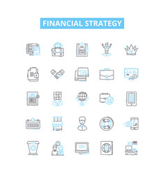 Financial Strategy Line Icons Set