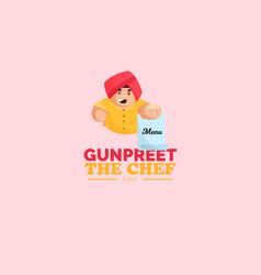 Gunpreet The Chef Mascot Logo