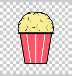 Popcorn Food Design Icon Web Corn Box Snack Flat