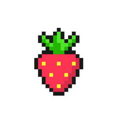 Sweet Pixel Strawberry Red Berry With Yellow