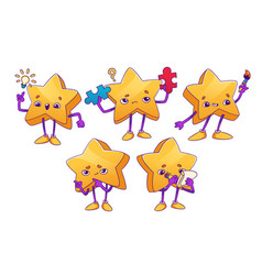 Cute Star Character Funny Emoticon Icons