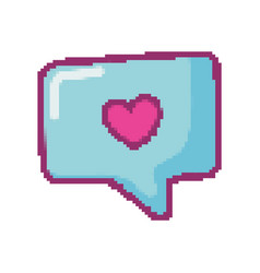 Speech Bubble Heart Pixel Art