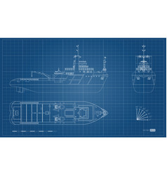 Blueprint Rescue Ship Top Side And Front View