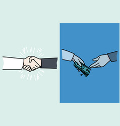 Businesspeople Shake Hands Exchange Money