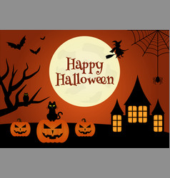 Happy Halloween Scary Dark Orange Background