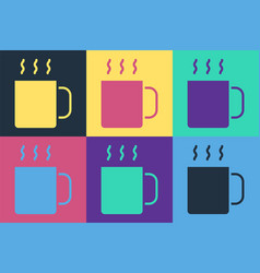 Pop Art Cup Of Tea Icon Isolated On Color