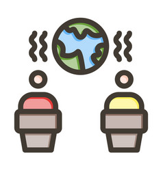 Global Warming Debate Thick Line Filled Colors