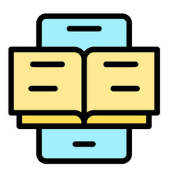 Open Digital Book Icon Flat