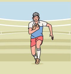 Rugby Football Character Players Action Athlete