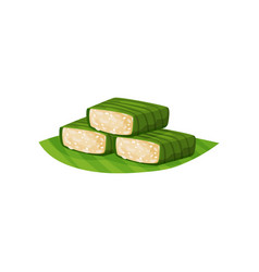 Glutinous Rice In Green Banana Leaves Traditional