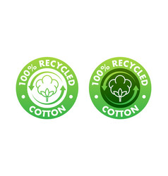 Green Circular Badges For 100 Recycled Cotton