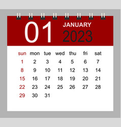 January 2023 Monthly Calendar Template