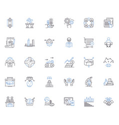 Organizational Process Line Icons Collection