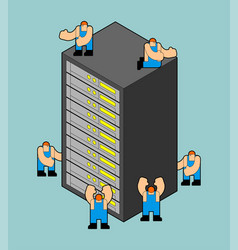 Server And Workers Workman Service Network Data