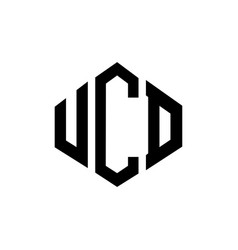 Ucd Letter Logo Design With Polygon Shape