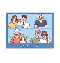 Video Call Large Family With People Different