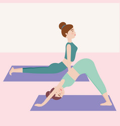 Cartoon Women Doing Yoga