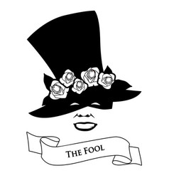 Tarot Card Concept The Fool Joker Hat With Flower