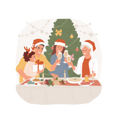 Festive Dinner Isolated Cartoon