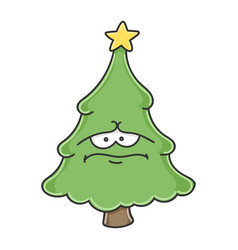 Sad Depress Christmas Tree Cartoon Character