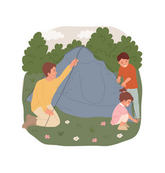 Set Up A Tent Isolated Cartoon