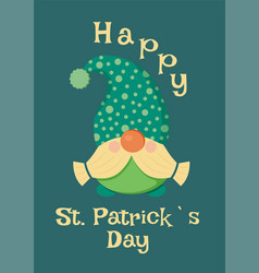 St Patrick Day Gnome Green Card