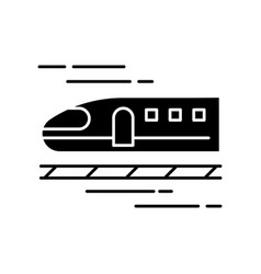 Train Black Glyph Icon High Speed Shinkansen