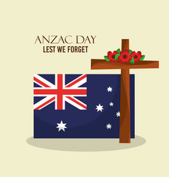 Anzac day lest we forget flower wreath natural Vector Image