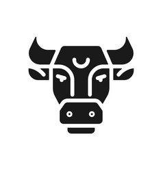 Bull Head Black Glyph Icon