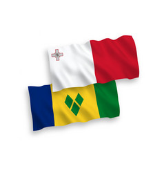 Flags Of Malta And Saint Vincent