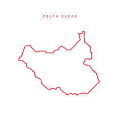 South Sudan Editable Outline Map