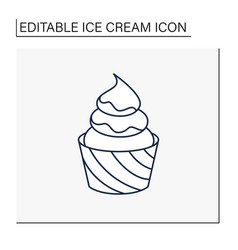 Vanilla Ice Cream Line Icon