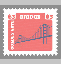 American Bridge Golden Gate On Postmark Or Card