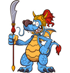 Chinese Dragon Warrior Cartoon