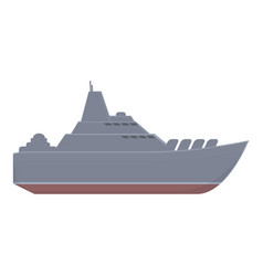 Warship Icon Cartoon Military Ship