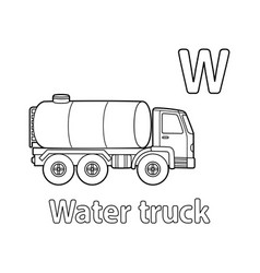 Water Truck Alphabet Abc Coloring Page W