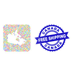 Free Shipping Scratched Stamp Seal And Canada Map