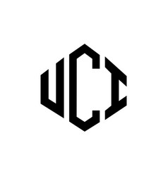 Uci Letter Logo Design With Polygon Shape