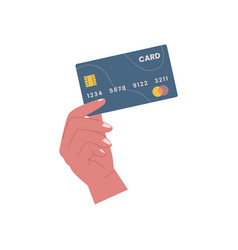 Flat Design Hands Holding Credit Card