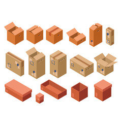 Isometric Shipping Package Cardboard Box