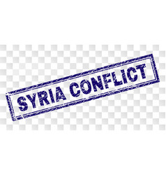 Scratched Syria Conflict Rectangle Stamp